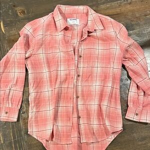 Old Navy Girl’s Casual Pink Checkered Shirt